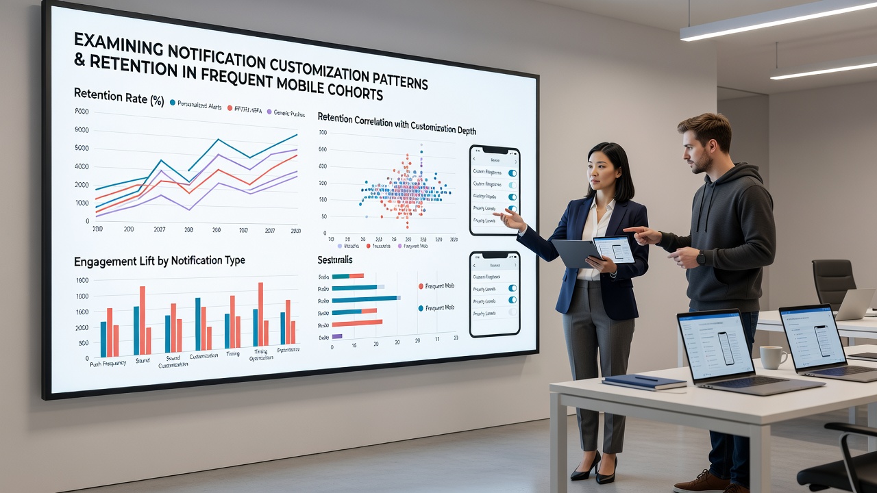 Analytics dashboard displaying retention metrics tied to notification preferences in a mobile gambling application