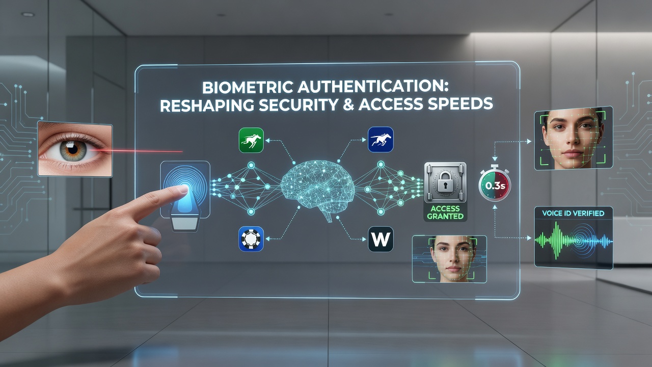 Biometric fingerprint scanner integrated into a mobile wagering application interface