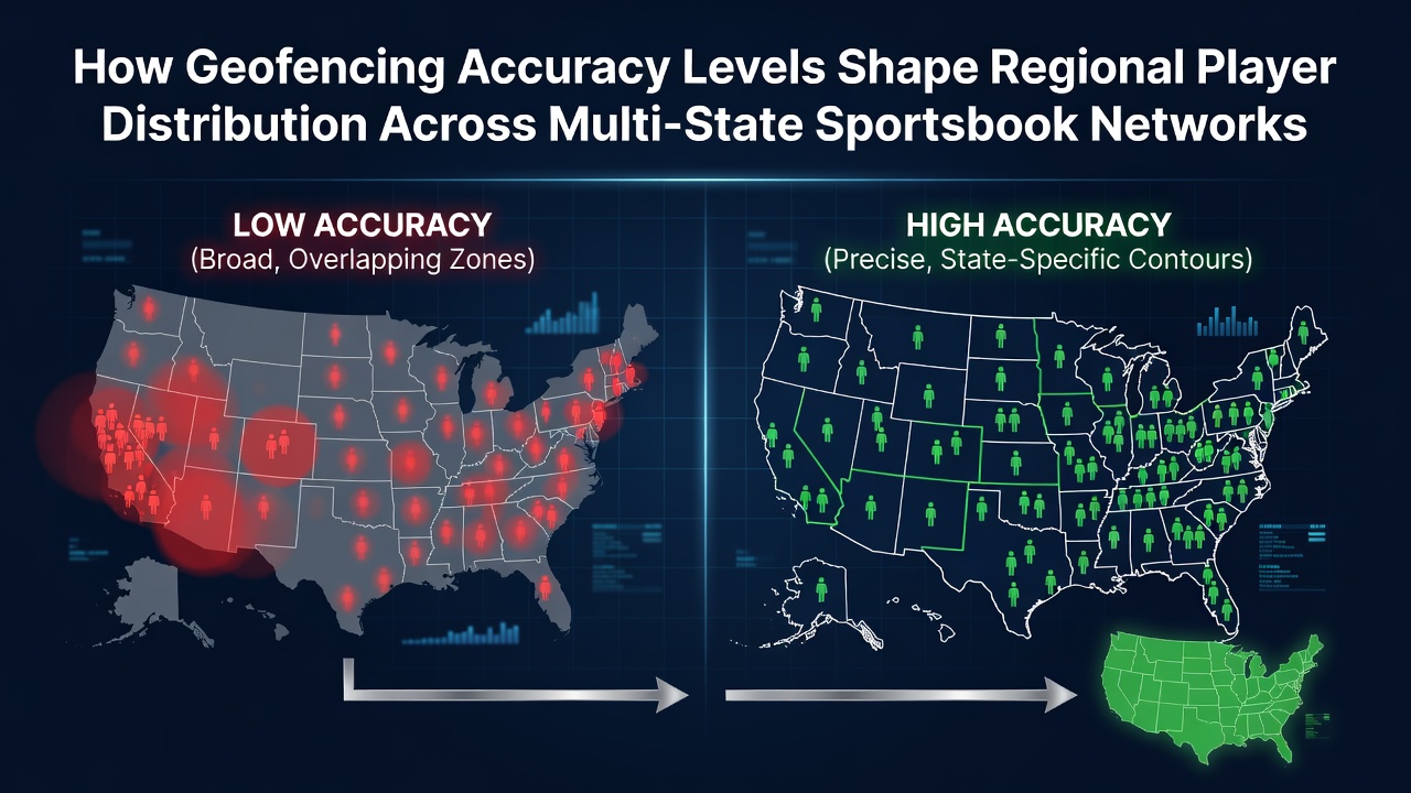 Geofencing technology mapping player locations across state borders for sportsbook access