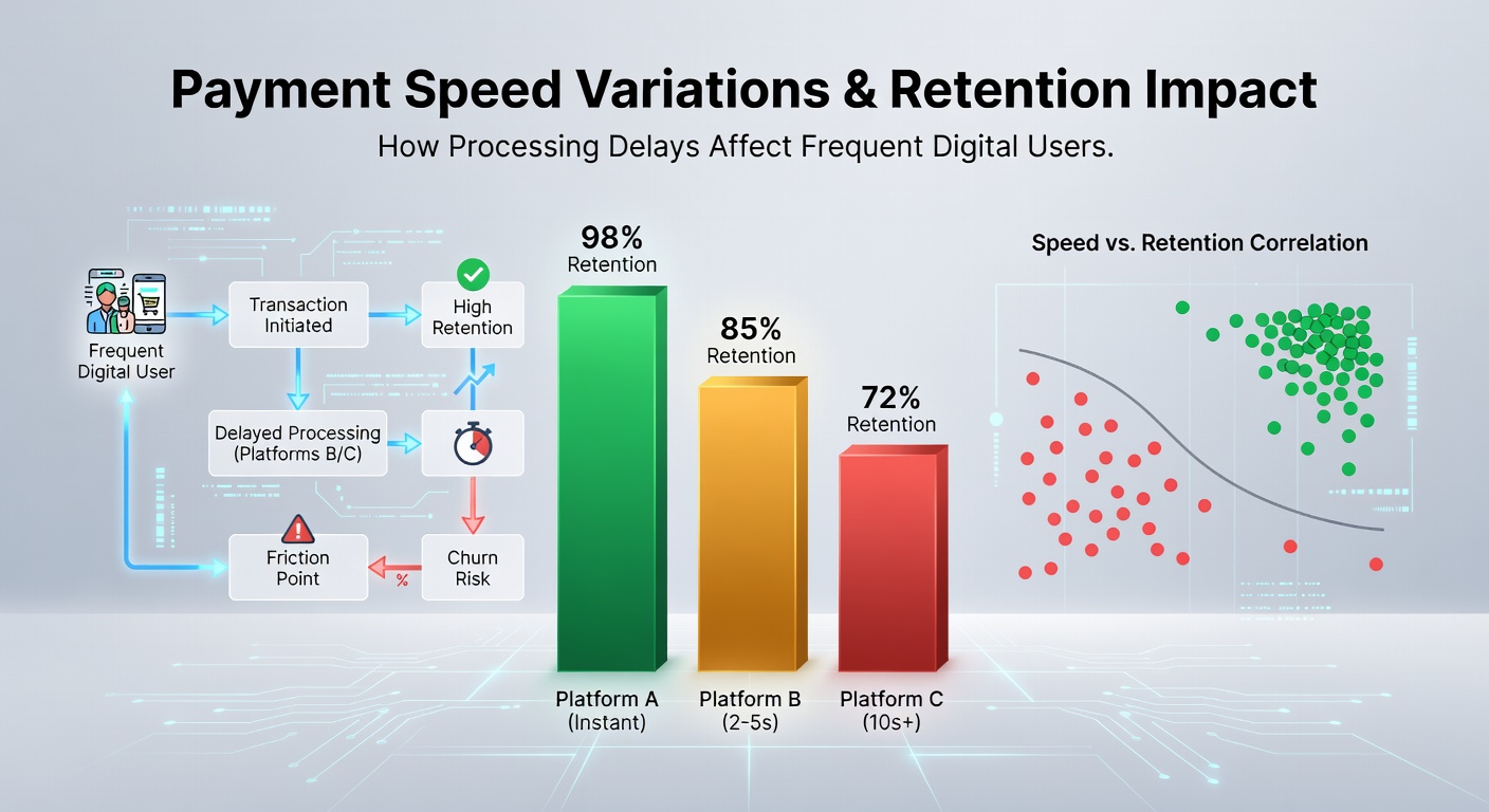 Analytics dashboard displaying retention metrics linked to transaction processing times