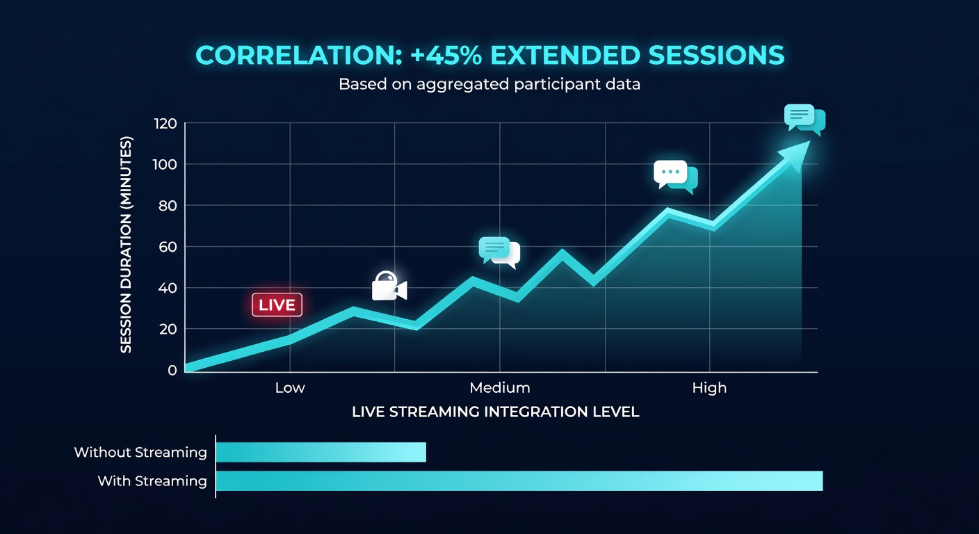 Graph displaying session duration increases after live streaming integration on sports betting platforms